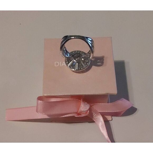 Gorgeous DIAMONIQUE 5.8 Carat Double Halo Design Ring Sz 8~Platinum/925SS - Picture 4 of 5